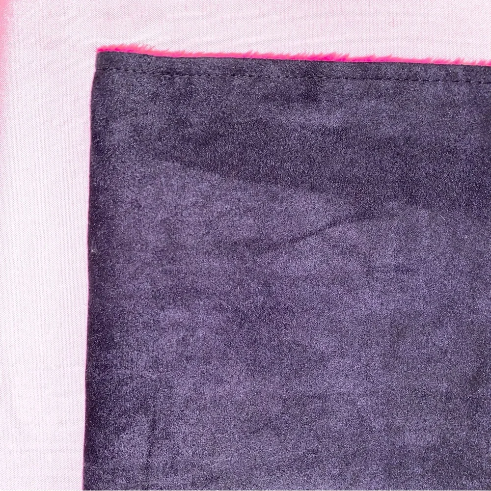 Hot Pink Pet Velour Sling Carrier Knapsack Blanket Reversible Black Faux Fur - Picture 9 of 13